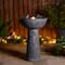 Glitzhome® 27.5" LED Birdbath Outdoor Fountain with Birds